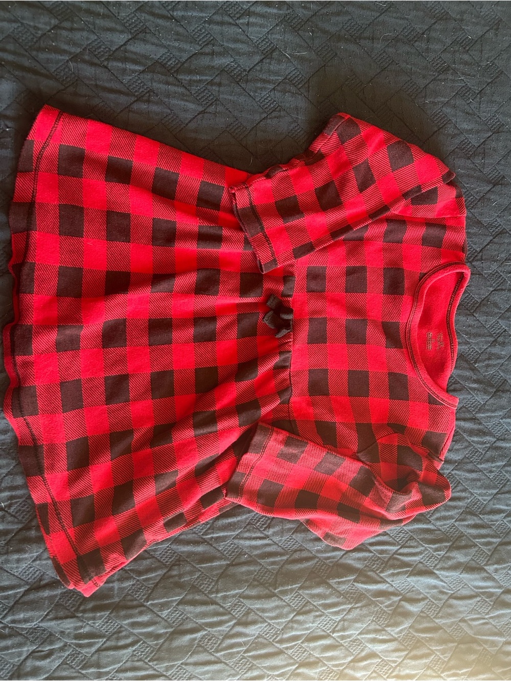 Toddler Red Buffalo Plaid Skirted Dress - Short Sleeve